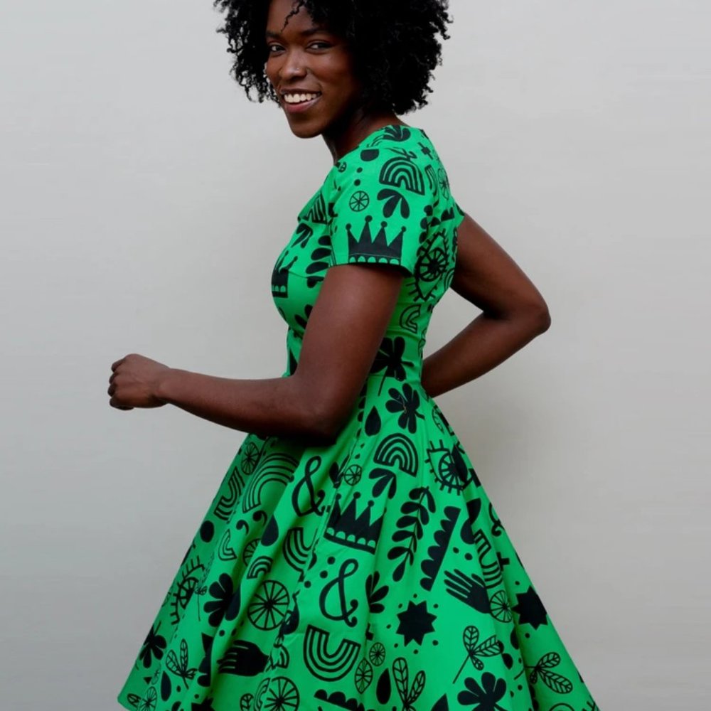 Nooworks Loretta Pocket Dress Green Flash L